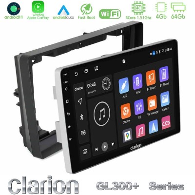 Clarion GL300+ Series 4Core Android11 4+64GB Peugeot 308 2013-2020 Navigation Multimedia Tablet 9"