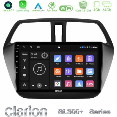 Clarion GL300+ Series 4Core Android11 4+64GB Suzuki SX4 S-Cross Navigation Multimedia Tablet 9"