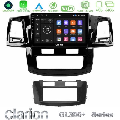 Clarion GL300+ Series 4Core Android11 4+64GB Toyota Hilux 2007-2016 Navigation Multimedia Tablet 9"