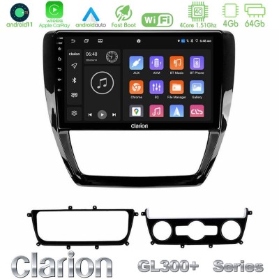 Clarion GL300+ Series 4Core Android11 4+64GB VW Jetta Navigation Multimedia Tablet 10"