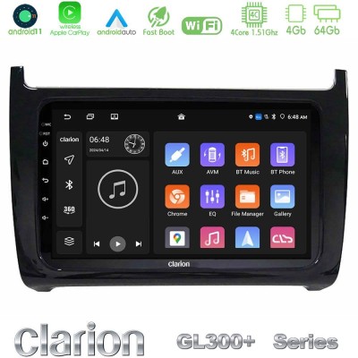 Clarion GL300+ Series 4Core Android11 4+64GB Vw Polo Navigation Multimedia Tablet 9"