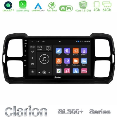 Clarion GL300+ Series 4Core Android11 4+64GB Citroen DS5 Aircross 2017-2021 Navigation Multimedia Tablet 9"