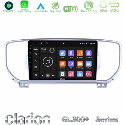 Clarion GL300+ Series 4Core Android11 4+64GB Kia Sportage 2016-2018 Navigation Multimedia Tablet 9"