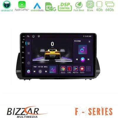 Bizzar F Series 8Core Android14 4+64GB Dacia Sandero/Logan/Jogger 2022- Navigation Multimedia Tablet 9" Με Carplay & Android Aut