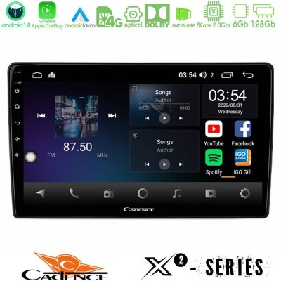 Cadence X2 Series 8Core Android14 6+128GB Mitsubishi Outlander 2002 – 2007 Navigation Multimedia Tablet 10"
