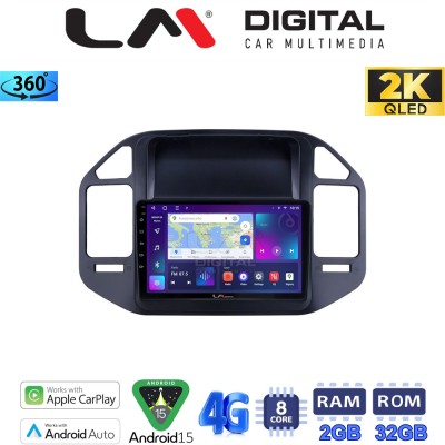 LM Digital - LM ZB8990 GPS Οθόνη OEM Multimedia Αυτοκινήτου για Mitsubishi Pajero 1999 2006 (CarPlay/AndroidAuto/BT/GPS/WIFI/GP