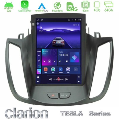Clarion GL300 Tesla Series Android OS 8Core 4+64GB Renault Clio 5 2020-2025 Navigation Multimedia Tablet 9.7"