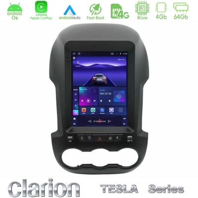 Clarion GL300 Tesla Series Android OS 8Core 4+64GB Renault Clio 5 2020-2025 Navigation Multimedia Tablet 9.7"