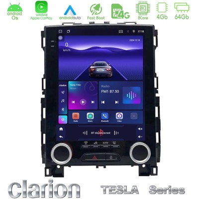 Clarion GL300 Tesla Series Android OS 8Core 4+64GB Renault Clio 5 2020-2025 Navigation Multimedia Tablet 9.7"