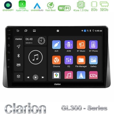 Clarion GL300 Series 4Core Android11 2+32GB Ford Focus 2019- Navigation Multimedia Tablet 9" Με Carplay & Android Auto