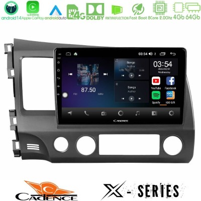 Cadence X Series Honda Civic 2006-2011 8core Android 14 4+64GB Navigation Multimedia Tablet 10"