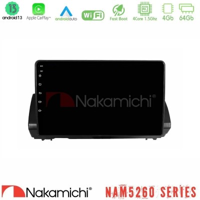 Nakamichi NAM5260 Series 4Core Android13 4+64GB Dacia Sandero/Logan/Jogger 2022- Navigation Multimedia Tablet 9" Με Carplay & An