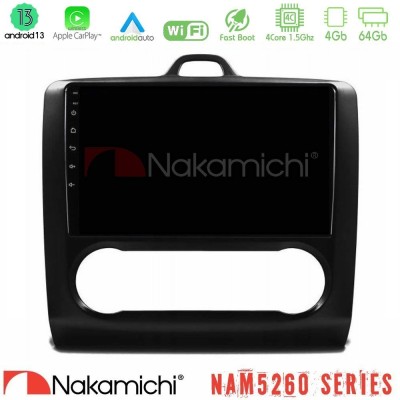 Nakamichi NAM5260 Series 4Core Android13 4+64GB Ford Focus Auto AC Navigation Multimedia Tablet 9" Με Carplay & Android Auto