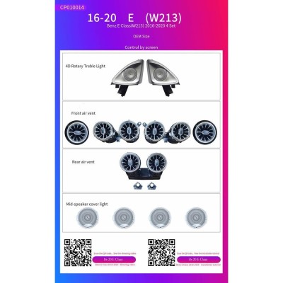 Ατμοσφαιρικός Φωτισμός Mercedes E Class (W213) 2016-2020 OEM Ambient Light Kit 1:1