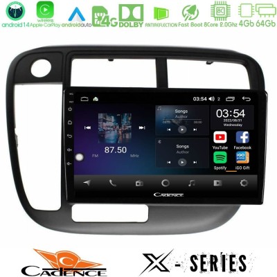 Cadence X Series Honda Civic 1995-2001 8core Android 14 4+64GB Navigation Multimedia Tablet 9"