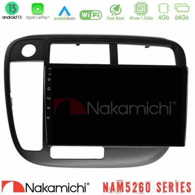 Nakamichi NAM5260 Series 4Core Android13 4+64GB Honda Civic 1995-2001 Navigation Multimedia Tablet 9" Με Carplay & Android Auto