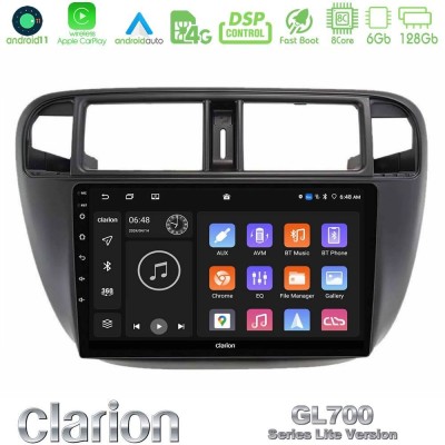 Clarion GL700 Lite Series 8Core Android11 6+128GB Honda Civic 1995-2001 Navigation Multimedia Tablet 9" Με Carplay & Android Aut