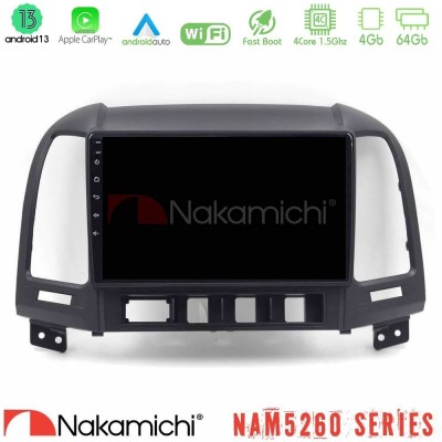 Nakamichi NAM5260 Series 4Core Android13 4+64GB Hyundai Santa Fe 2006-2013 Navigation Multimedia Tablet 9" Με Carplay & Android 