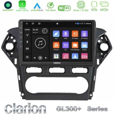 Clarion GL300+ Series 4Core Android11 4+64GB Ford Mondeo 2011-2014 Navigation Multimedia Tablet 10"