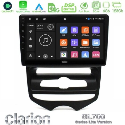 Clarion GL700 Lite Series 8Core Android11 6+128GB Hyundai ix20 2010-2020 (MANUAL A/C) Navigation Multimedia Tablet 10" Με Carpla