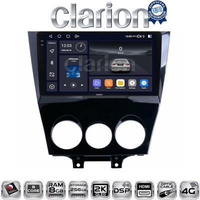 CLARION GL75301 Οθόνη OEM Multimedia Αυτοκινήτου για Mazda RX8 20012008 (CarPlay/AndroidAuto/BT/GPS/WIFI/GPRS)