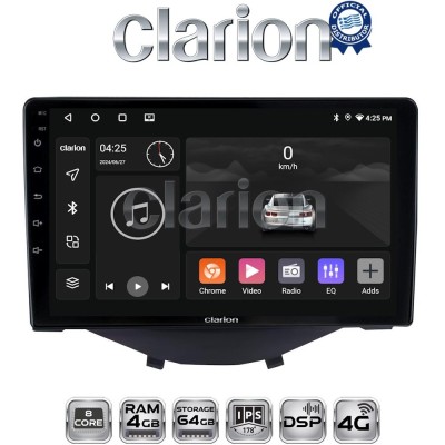 CLARION GL72564B Οθόνη OEM Multimedia Αυτοκινήτου για Toyota Aygo 2014 Citroen C1 2014 Peugeot 107 2014 (CarPlay/AndroidAuto/