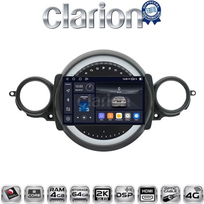 CLARION GL74834 Οθόνη OEM Multimedia Αυτοκινήτου για Mini Cooper '07'14 Clubman 2007 2014 (CarPlay/AndroidAuto/BT/GPS/WIFI/GPRS