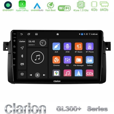 Clarion GL300+ Series 4Core Android11 4+64GB BMW E46 Navigation Multimedia Tablet 9"
