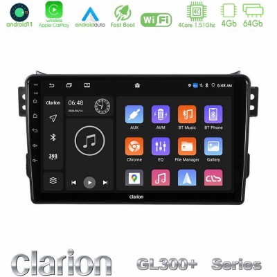 Clarion GL300+ Series 4Core Android11 4+64GB Suzuki Splash amp Opel Agila 2008-2014 Navigation Multimedia Tablet 9"