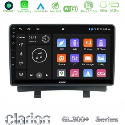 Clarion GL300+ Series 4Core Android11 4+64GB Opel Zafira 2012-2016 Navigation Multimedia Tablet 9"