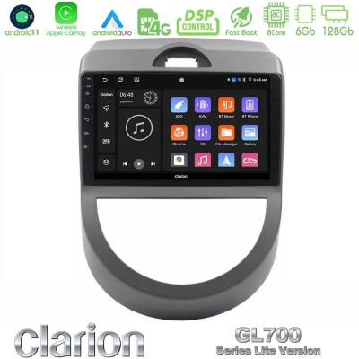 Clarion GL700 Lite Series 8Core Android11 6+128GB Kia Soul 2009-2011 Navigation Multimedia Tablet 9" Με Carplay & Android Auto