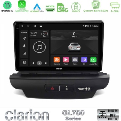 Clarion GL700 Series 8Core Android13 4+64GB Kia Ceed 2018-2023 Navigation Multimedia Tablet 9" Με Carplay & Android Auto (Low Ve