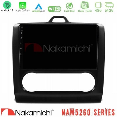 Nakamichi NAM5260 Series 4Core Android13 4+64GB Ford Focus Auto AC Navigation Multimedia Tablet 9" Με Carplay & Android Auto
