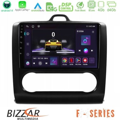 Bizzar F Series 8Core Android14 4+64GB Ford Focus Auto AC Navigation Multimedia Tablet 9" Με Carplay & Android Auto