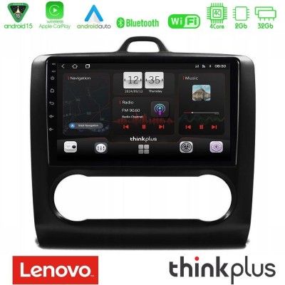 Lenovo Thinkplus Series 4Core Android15 2+32GB Ford Focus Auto AC Navigation Multimedia Tablet 9" Με Carplay & Android Auto