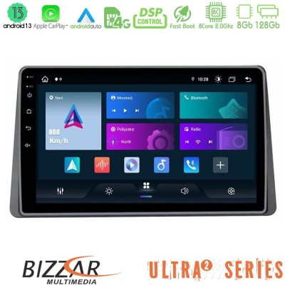 Bizzar Ultra Series Dacia Duster 2022-2024 8core Android13 8+128GB Navigation Multimedia Tablet 9"