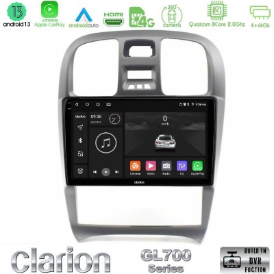 Clarion GL700 Series 8Core Android13 4+64GB Hyundai Sonata 2001-2005 Navigation Multimedia Tablet 9" Με Carplay & Android Auto