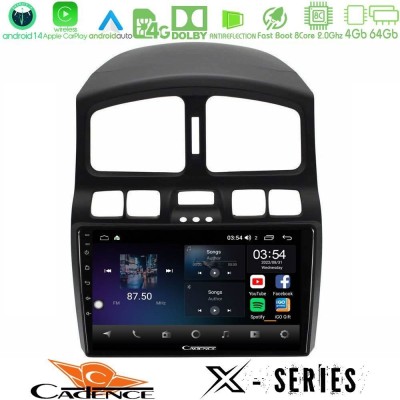 Cadence X Series Hyundai Santa Fe 2000-2006 8core Android 14 4+64GB Navigation Multimedia Tablet 9"