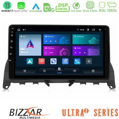 Bizzar G+ Series Mercedes C-Class W204 2008-2011 8core Android14 6+128GB Navigation Multimedia Tablet 9"