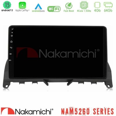 Nakamichi NAM5260 Series 4Core Android13 4+64GB Mercedes C-Class W204 2008-2011 Navigation Multimedia Tablet 9" Με Carplay & And
