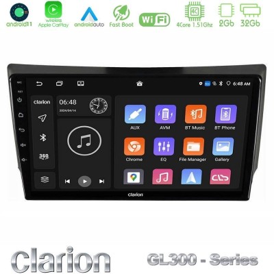 Clarion GL300 Series 4Core Android11 2+32GB Ssangyong Rexton 2002-2006 Navigation Multimedia Tablet 9" Με Carplay & Android Auto