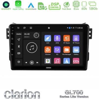 Clarion GL700 Lite Series 8Core Android11 6+128GB Suzuki Splash & Opel Agila 2008-2014 Navigation Multimedia Tablet 9" Με Carpla