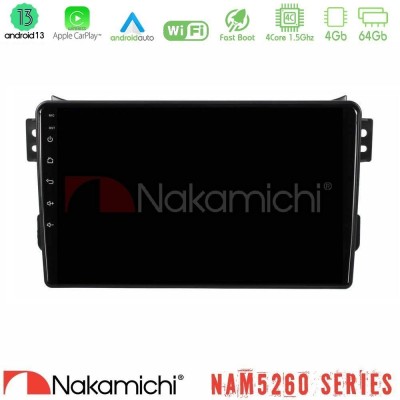 Nakamichi NAM5260 Series 4Core Android13 4+64GB Suzuki Splash & Opel Agila 2008-2014 Navigation Multimedia Tablet 9" Με Carplay 