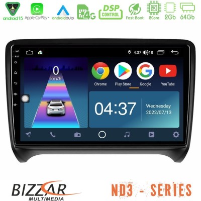 Bizzar ND3 Series 8Core Android15 2+64GB Audi TT B7 Navigation Multimedia Tablet 9"