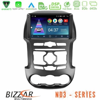 Bizzar ND3 Series 8Core Android15 2+64GB Ford Ranger 2012-2016 Navigation Multimedia Tablet 9"