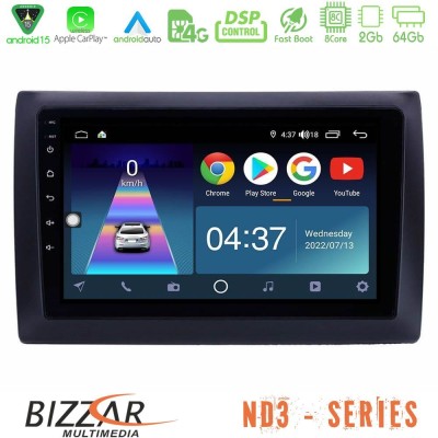 Bizzar ND3 Series 8Core Android15 2+64GB Fiat Stilo Navigation Multimedia Tablet 9"