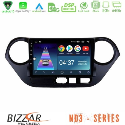 Bizzar ND3 Series 8Core Android15 2+64GB Hyundai i10 2014-2020 Navigation Multimedia Tablet 9"