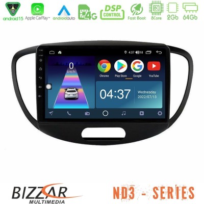 Bizzar ND3 Series 8Core Android15 2+64GB Hyundai i10 2008-2014 Navigation Multimedia Tablet 9"