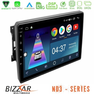 Bizzar ND3 Series 8Core Android15 2+64GB Chrysler / Dodge / Jeep Navigation Multimedia Tablet 10"