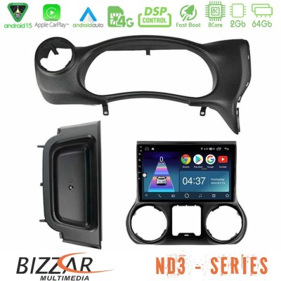 Bizzar ND3 Series 8Core Android15 2+64GB Jeep Wrangler 2014-2017 Navigation Multimedia Tablet 10"